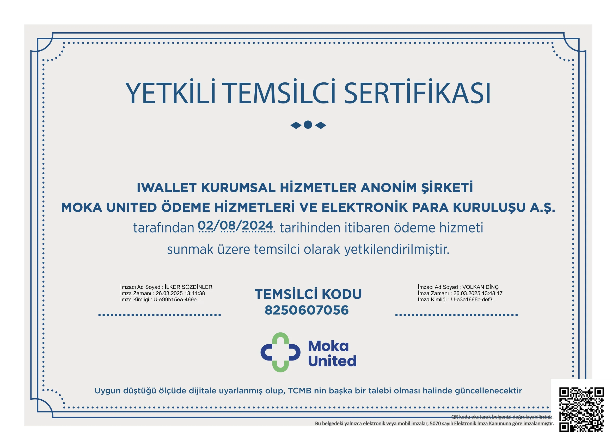 Authorisation Certificate