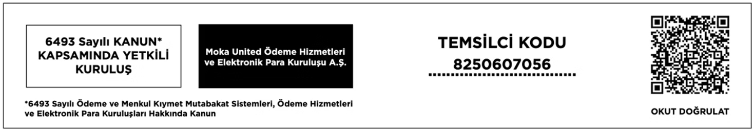 6493 Sayılı Kanun kapsamında yetkili kuruluş — Moka United temsilci kodu