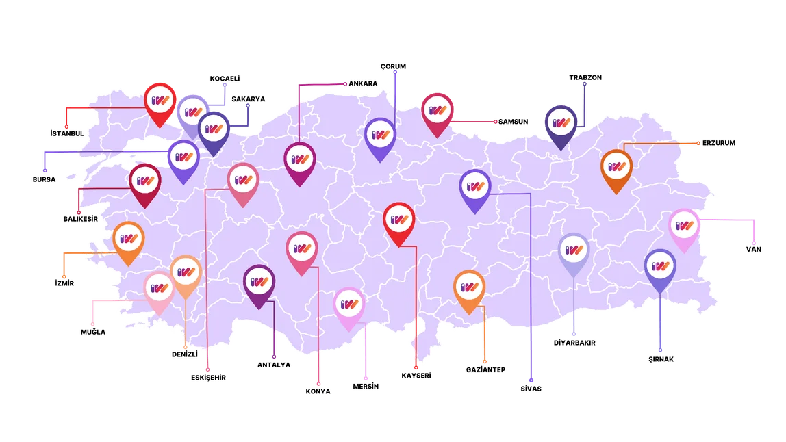 iWallet merchant network — Türkiye map